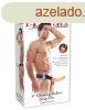  8" Vibrating Hollow Strap-On  Light/Black 