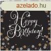 Happy Birthday Gold szalvta 16 db-os 33x33 cm