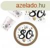 Happy Birthday 80 Milestone party szett 36 db-os 23 cm-es t