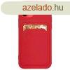 Szilikon tok bankkrtyatartval iPhone 12 Pro Red