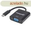 Manhattan USB-C Male to VGA Female Converter Black