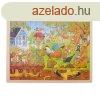 Fa puzzle, let a kertben