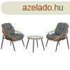 Asztal szett 2 fotellel DKD Home Decor Szrke Fm Kristly s