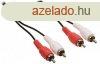 Sztere Audio Kbel 2x RCA Dug - 2x RCA Dug 10.0 m Fekete