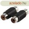 Sztere Audio Adapter 2x RCA Aljzat - 2x RCA Aljzat Fekete