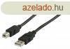 USB 2.0 Kbel A Dugasz - B Dugasz Kerek 5.00 m Fekete