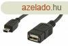 USB 2.0 Kbel Mini B Dugasz - A Aljzat 0.20 m Fekete