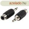 Mono-Audio Adapter 3.5 mm-es Dugasz - RCA Aljzat Fekete