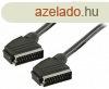 SCART kbel, SCART apa - SCART apa, 2,00 m, fekete